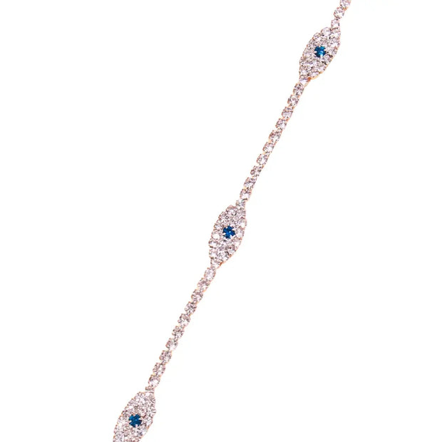 Anklet Chain Silver Sparkling Diamonds