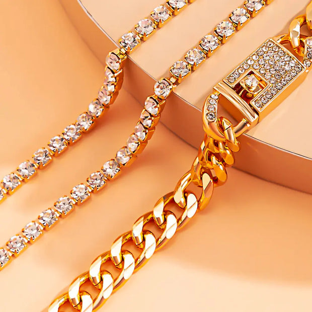 Anklets - Gold Diamond Chain