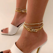 Anklets - Gold Diamond Chain