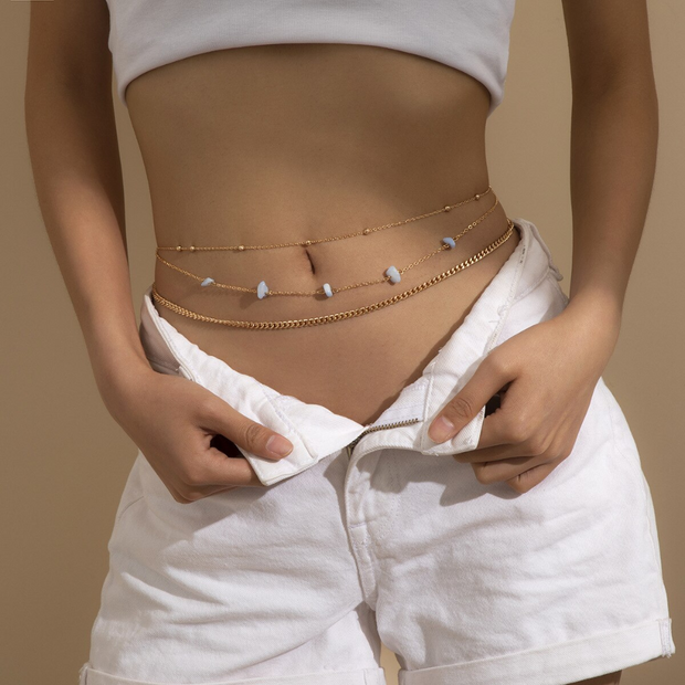 3-Piece Gold Belly Chain