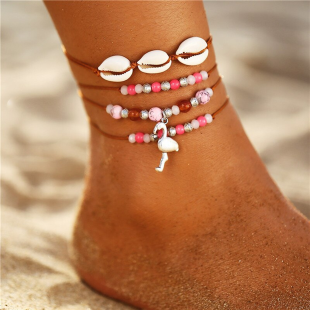 anklet-bracelet-shell-pink-flamingo