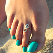 Geometric Silver Foot Ring