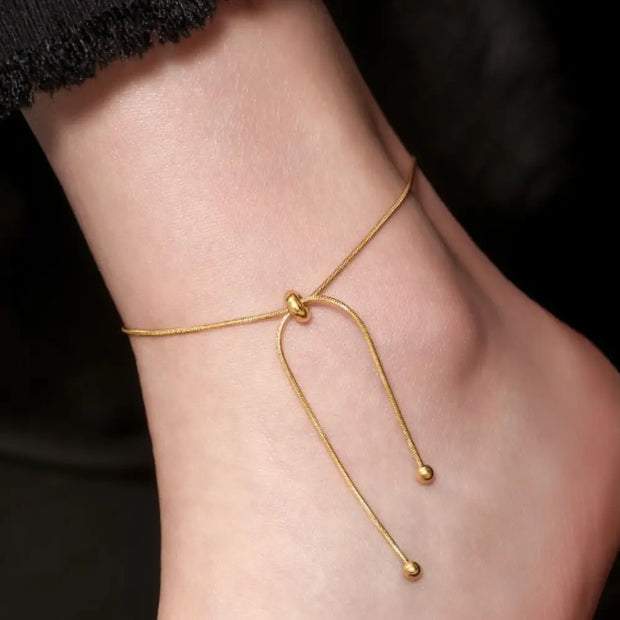 Gold Anklet - Twine