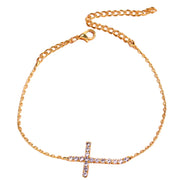 Jesus Cross Anklet Chain - Diamonds