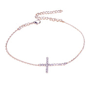 Jesus Cross Anklet Chain - Diamonds