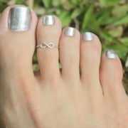 Silver Foot Ring Infinite Sign