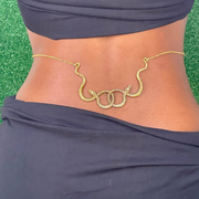 Gold Belly Chain - Back Snakes