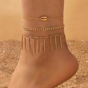 Fancy anklets - Gold shell