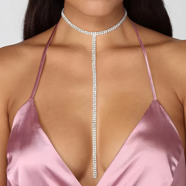 Sexy Strass Necklace - Silver or Gold